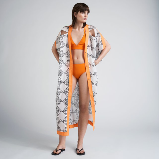 Mönstrad kaftan i bomull MUGLER