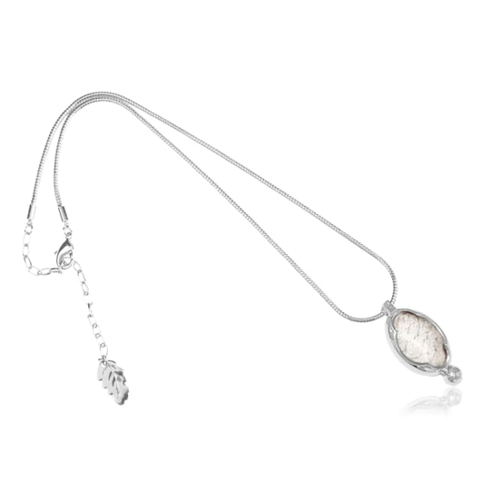 Oyster Amulet 45 Silver/marble Blue