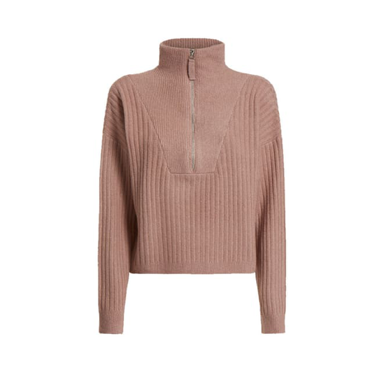 Ls Wide Rib Zip Shan Sweater