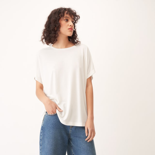 Kortärmad topp i modalmix SHIMMER